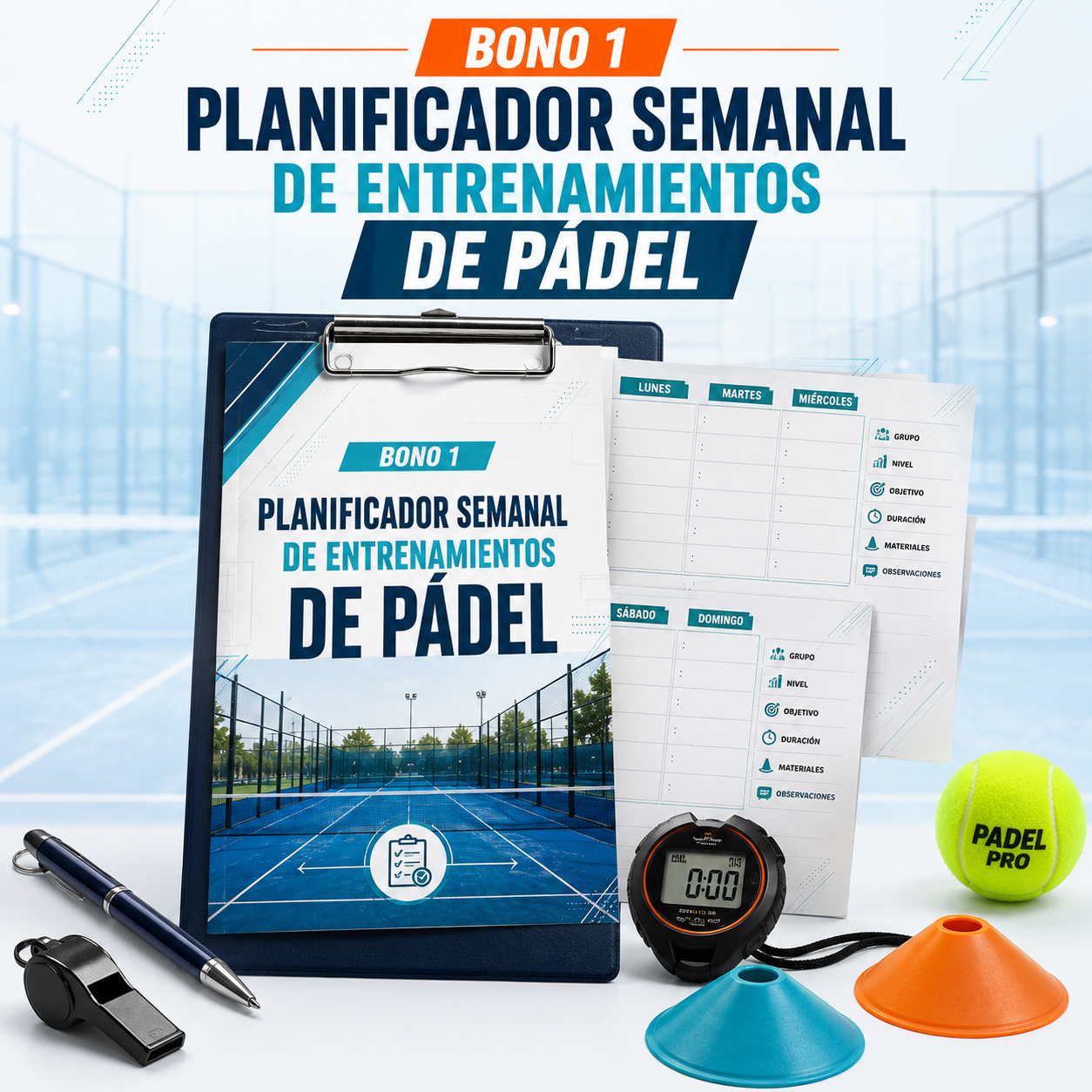 Bono 1 - Planificador Semanal de Entrenamientos de Pádel