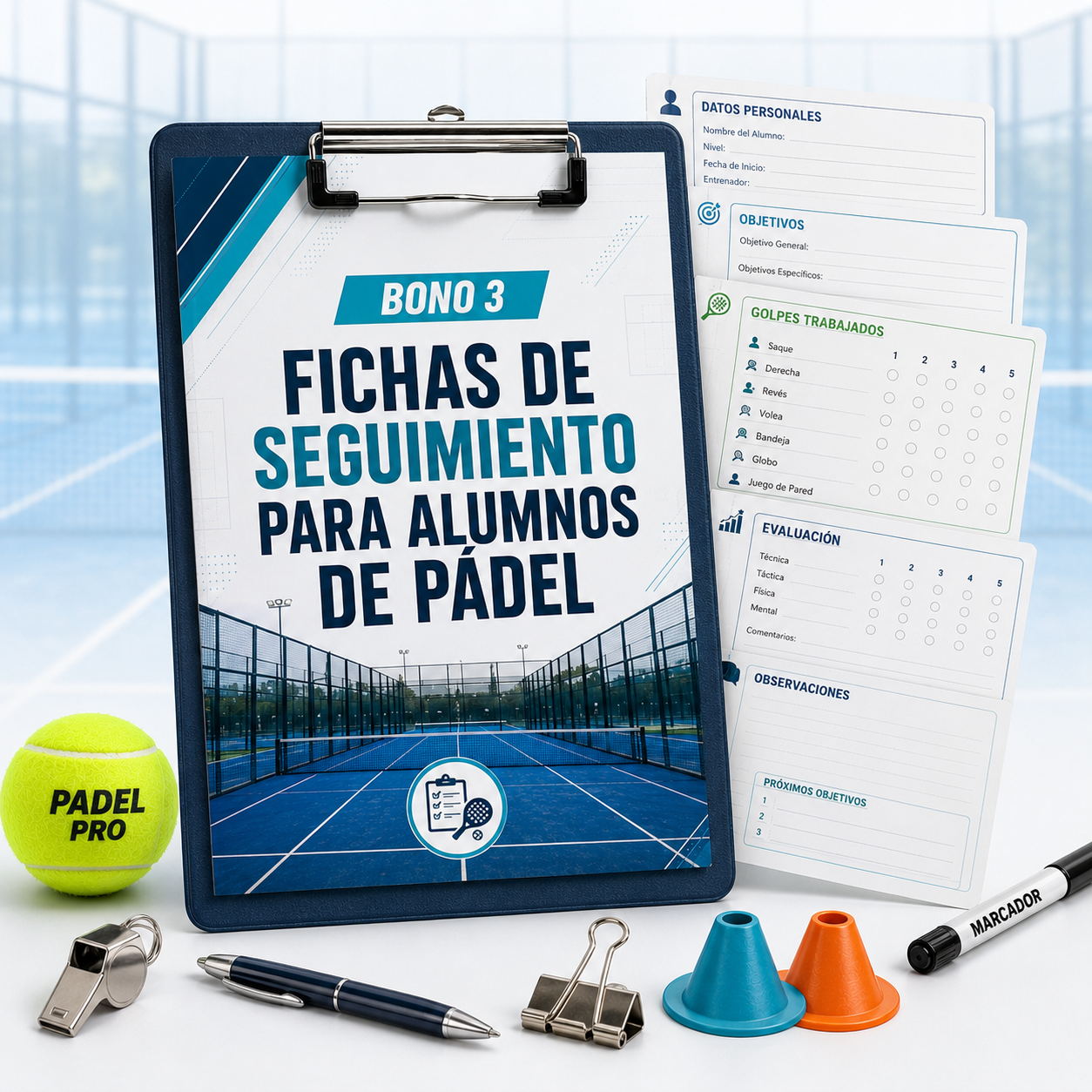 Bono 3 - Fichas de Seguimiento para Alumnos de Pádel