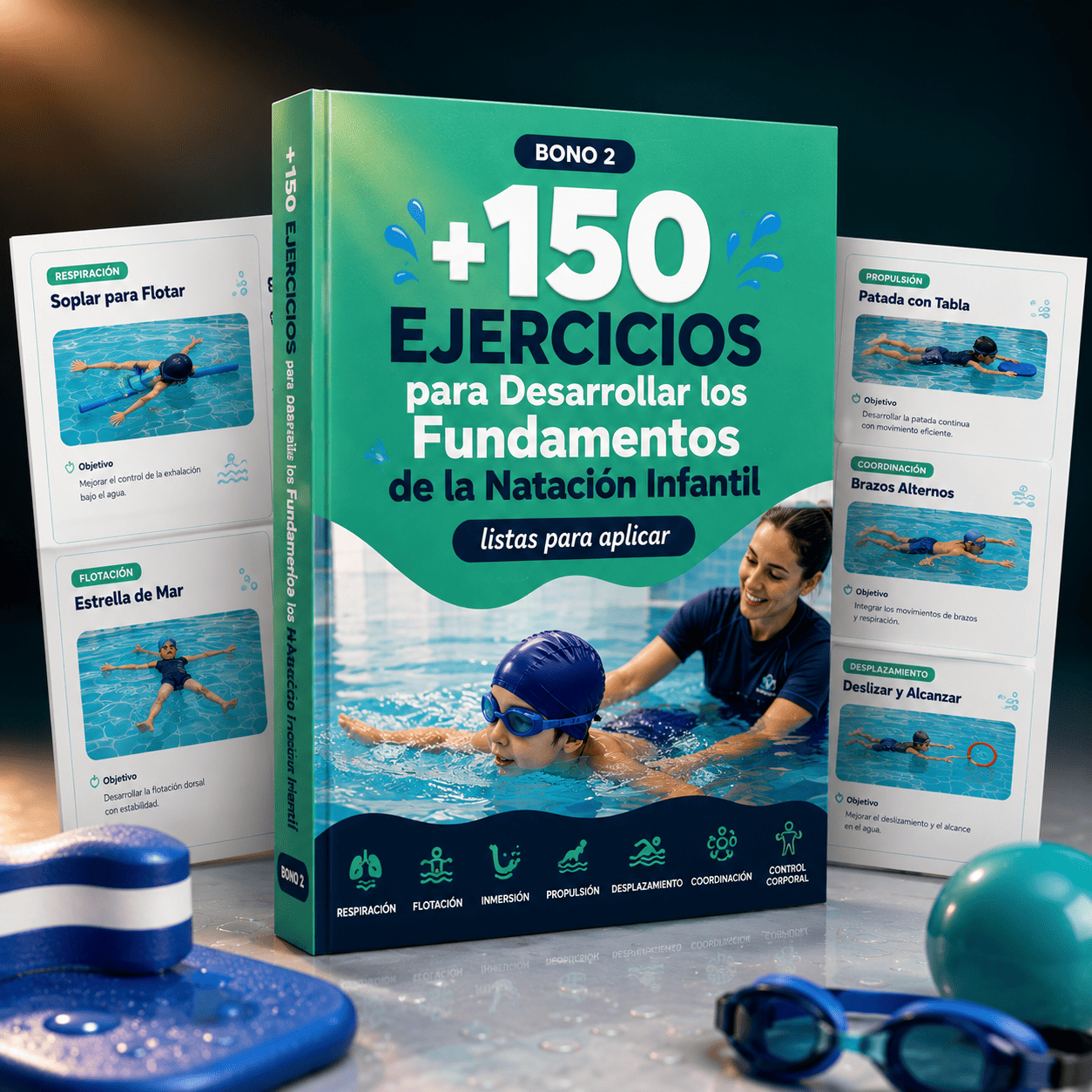 Bono 2 - +150 Ejercicios para Desarrollar los Fundamentos de la Natación Infantil