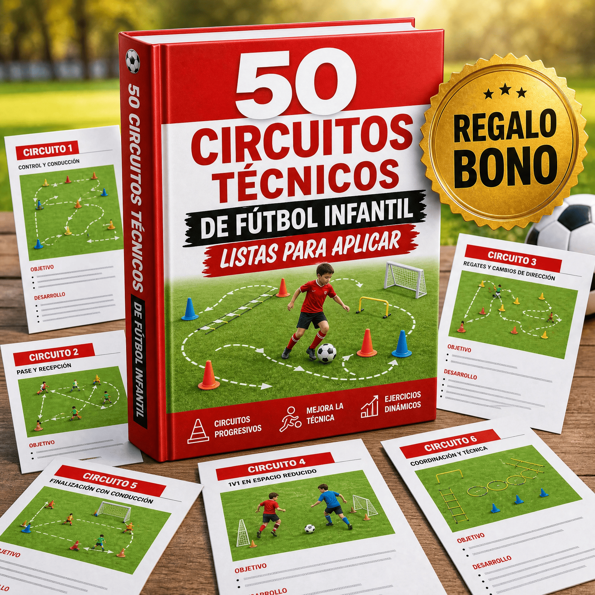 Bono 3 - 50 Circuitos Técnicos de Fútbol Infantil Listos para Aplicar